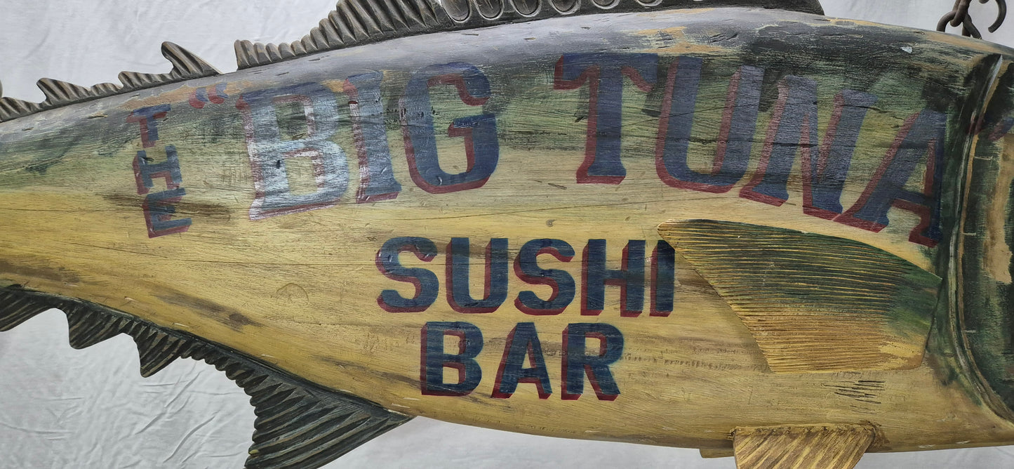 "The Big Tuna" Six Foot Carved Trade Sign