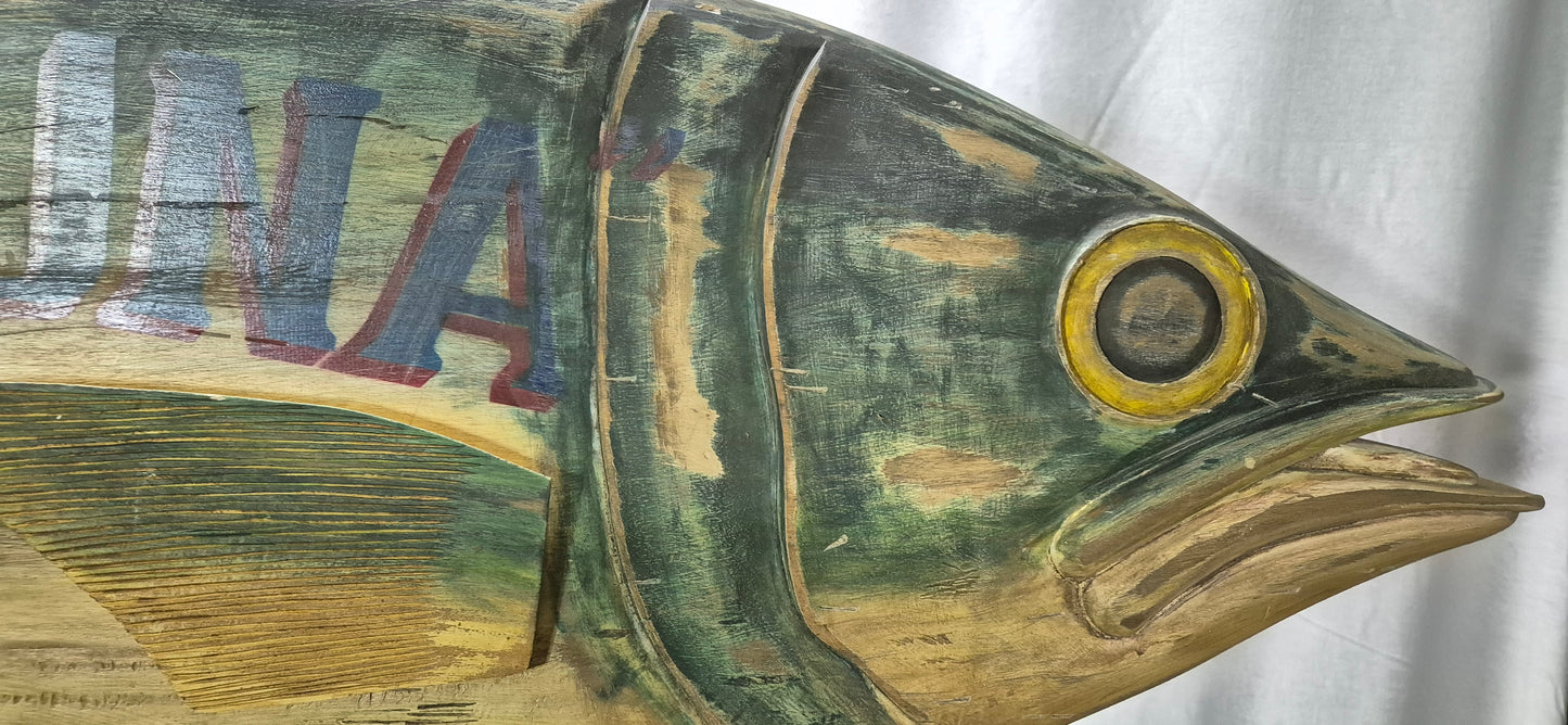 "The Big Tuna" Six Foot Carved Trade Sign