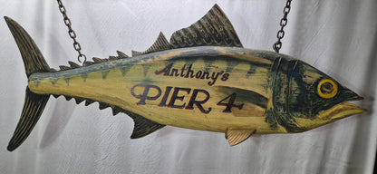 Anthony's Pier 4 Carved Trade Sign