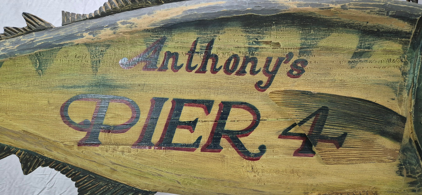 Anthony's Pier 4 Carved Trade Sign