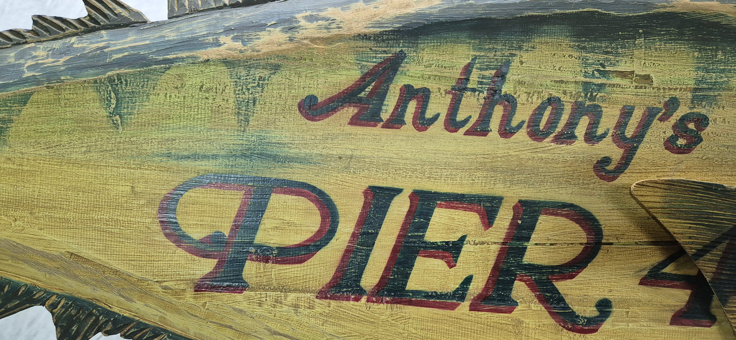 Anthony's Pier 4 Carved Trade Sign