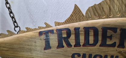 Trident Sushi Bar Carved Trade Sign