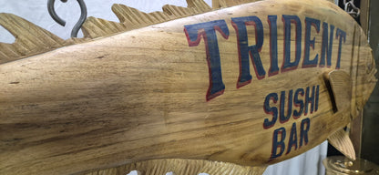 Trident Sushi Bar Carved Trade Sign