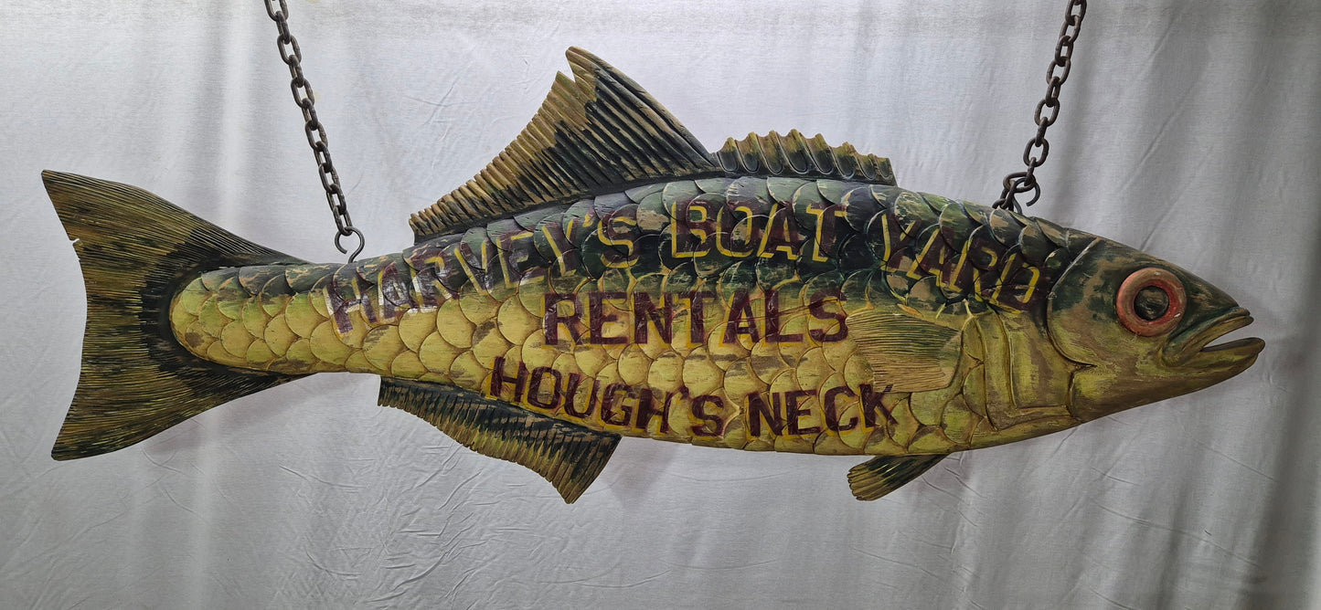 Harvey's Boat Yard Carved Trade Sign