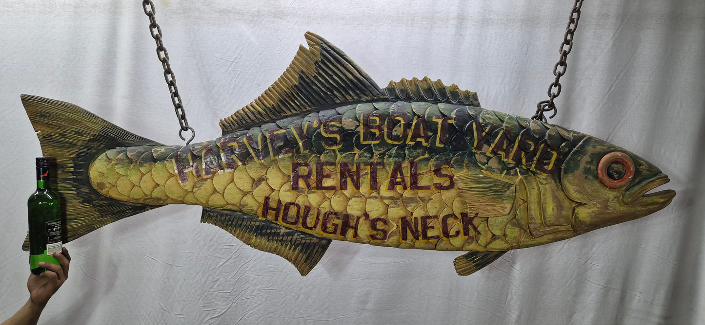 Harvey's Boat Yard Carved Trade Sign