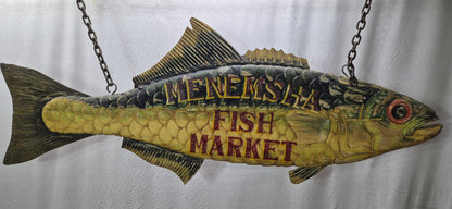 Six Foot Menemsha Fish Market Trade Sign