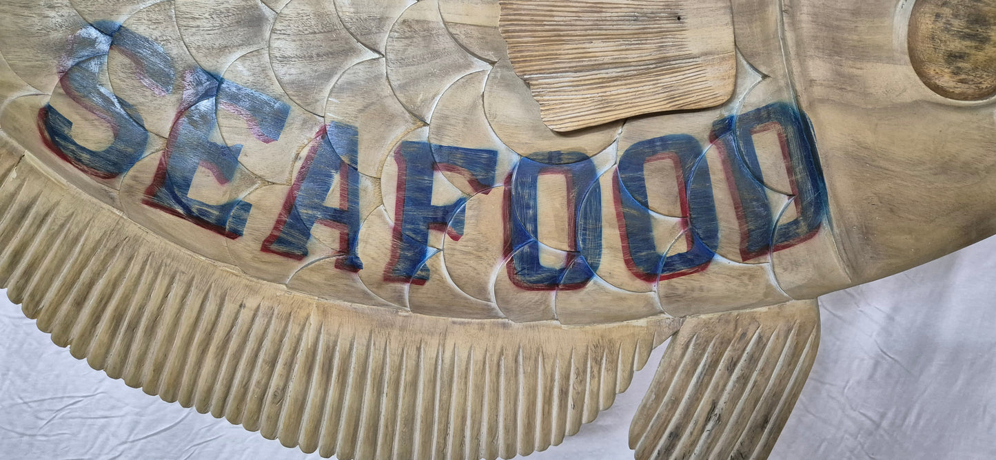 Edgartown Seafood Carved Flounder Trade Sign