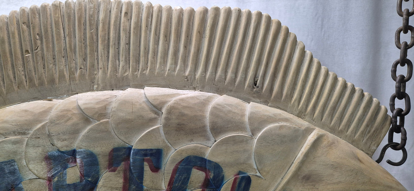 Edgartown Seafood Carved Flounder Trade Sign