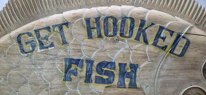 Carved Flounder Trade Sign "Fish & Chips"