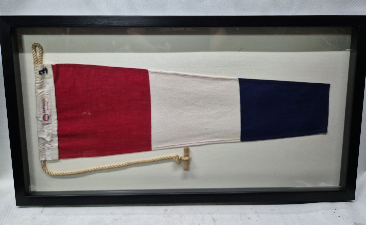 Nautical Signal Pennant for Numeral THREE in Frame