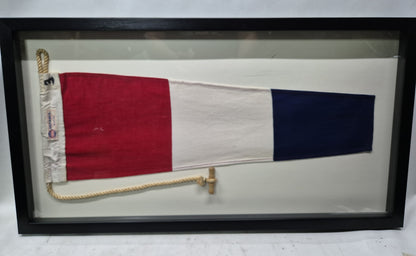 Nautical Signal Pennant for Numeral THREE in Frame