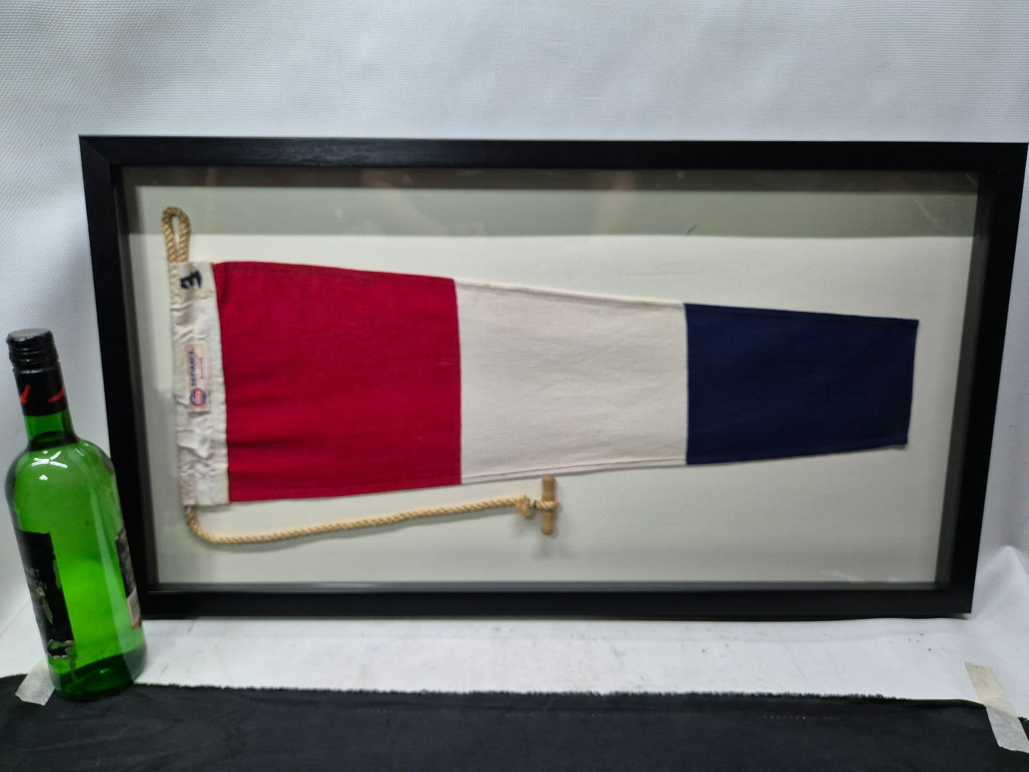 Nautical Signal Pennant for Numeral THREE in Frame