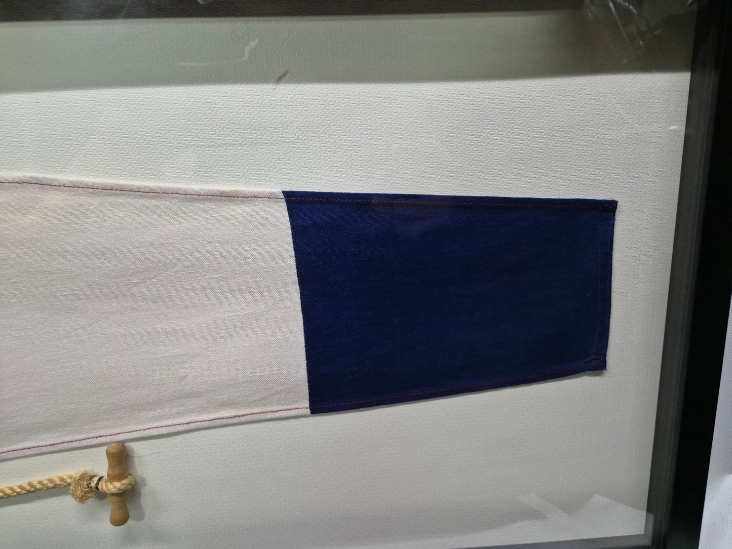 Nautical Signal Pennant for Numeral THREE in Frame