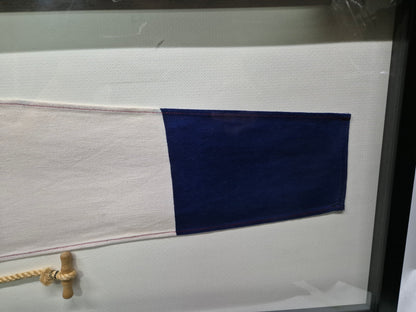 Nautical Signal Pennant for Numeral THREE in Frame