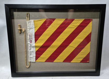 Nautical Signal Flag of Letter "Y" in Shadowbox Frame