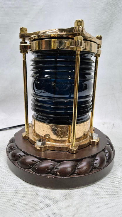 Exceptional Marine Beacon with Rich Blue Fresnel Lens