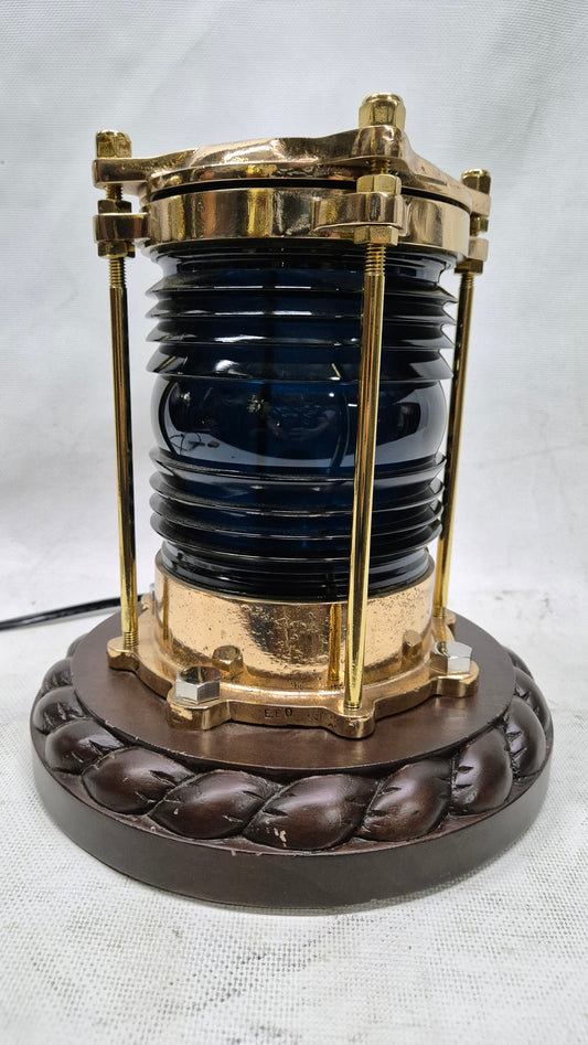 Exceptional Marine Beacon with Rich Blue Fresnel Lens