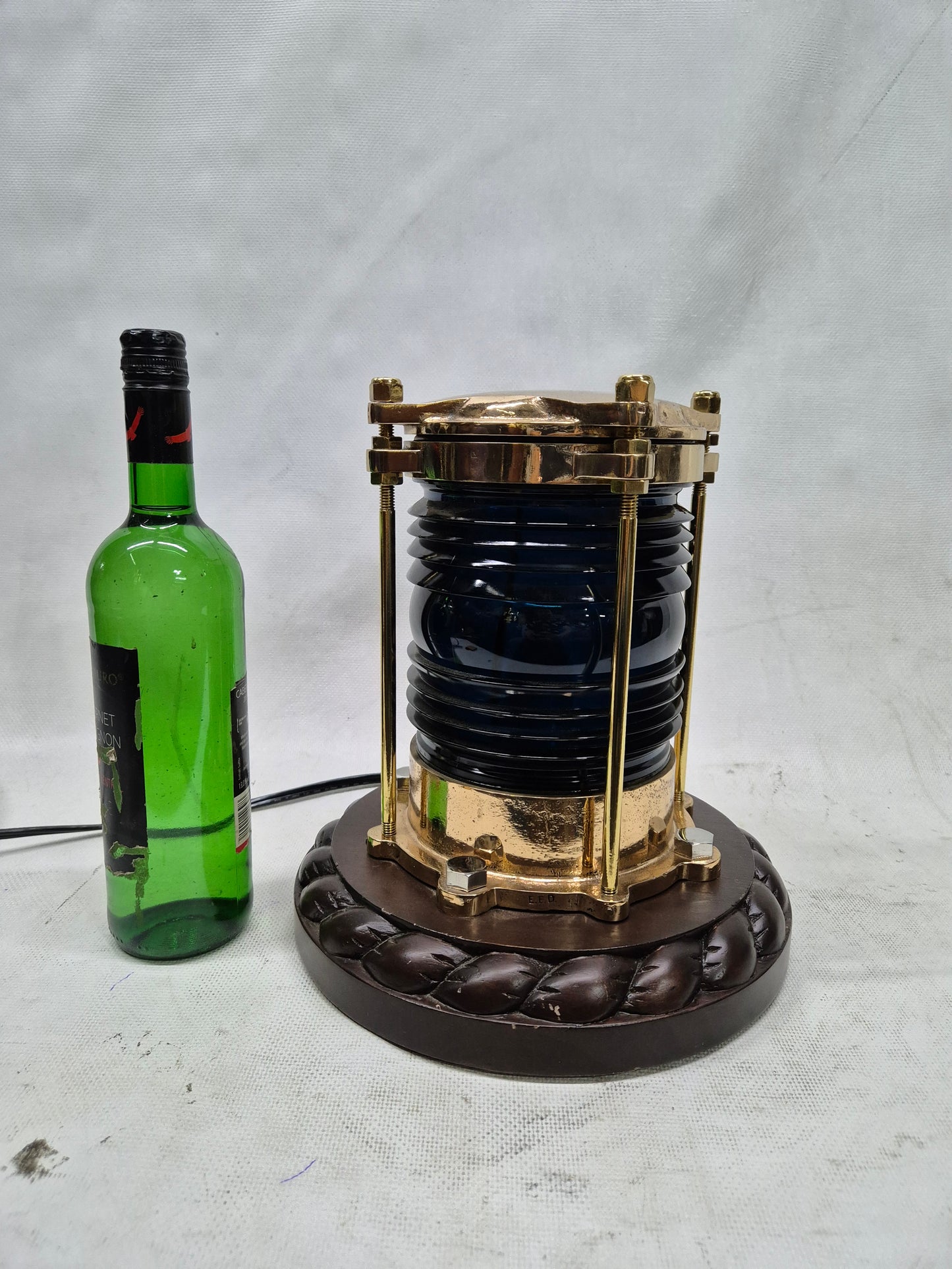 Exceptional Marine Beacon with Rich Blue Fresnel Lens