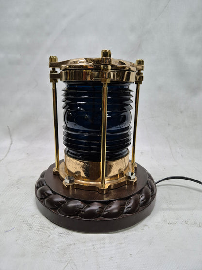 Exceptional Marine Beacon with Rich Blue Fresnel Lens