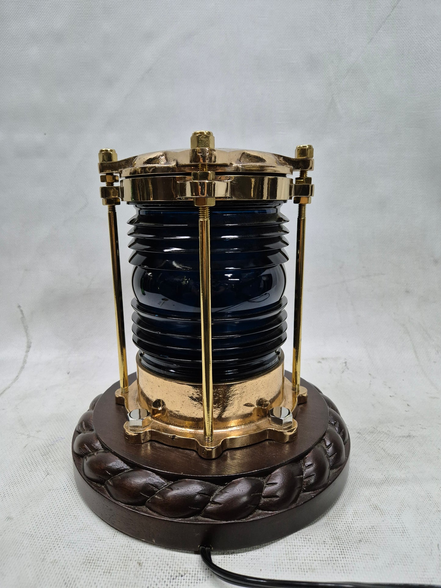 Exceptional Marine Beacon with Rich Blue Fresnel Lens