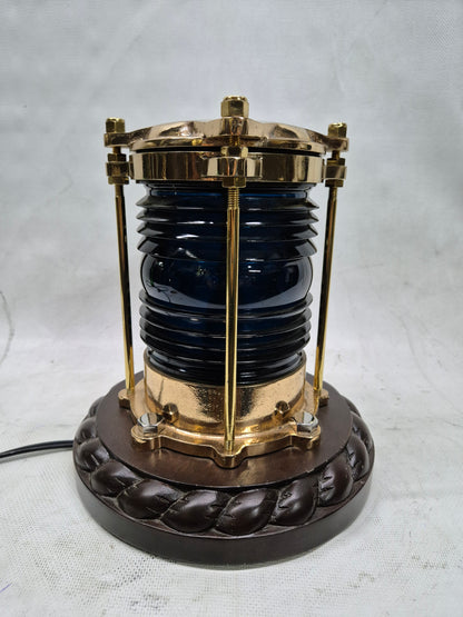 Exceptional Marine Beacon with Rich Blue Fresnel Lens