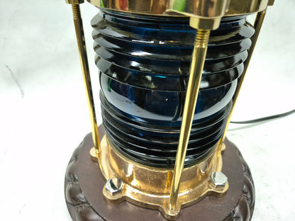 Exceptional Marine Beacon with Rich Blue Fresnel Lens
