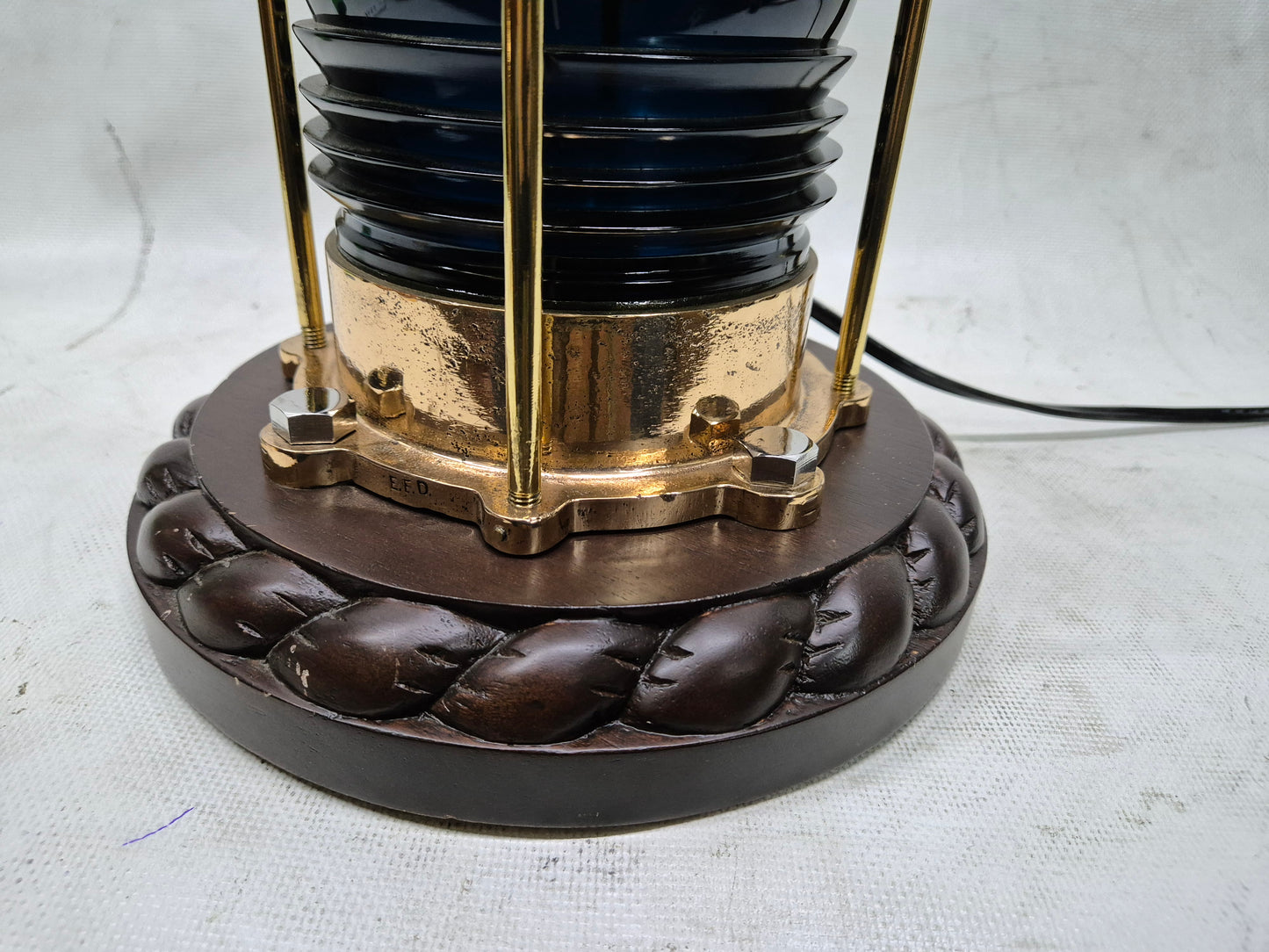 Exceptional Marine Beacon with Rich Blue Fresnel Lens