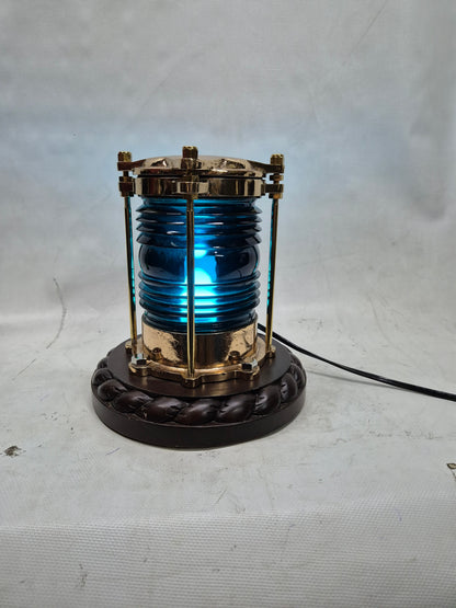 Exceptional Marine Beacon with Rich Blue Fresnel Lens