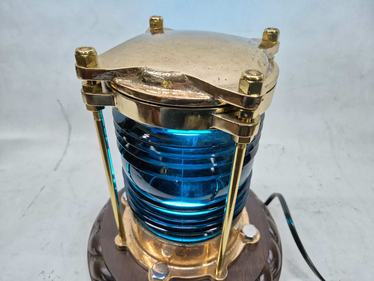Exceptional Marine Beacon with Rich Blue Fresnel Lens
