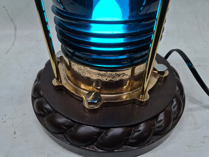 Exceptional Marine Beacon with Rich Blue Fresnel Lens