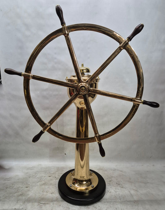 Solid Brass Ship Wheel by Detroit Dry Dock Co.