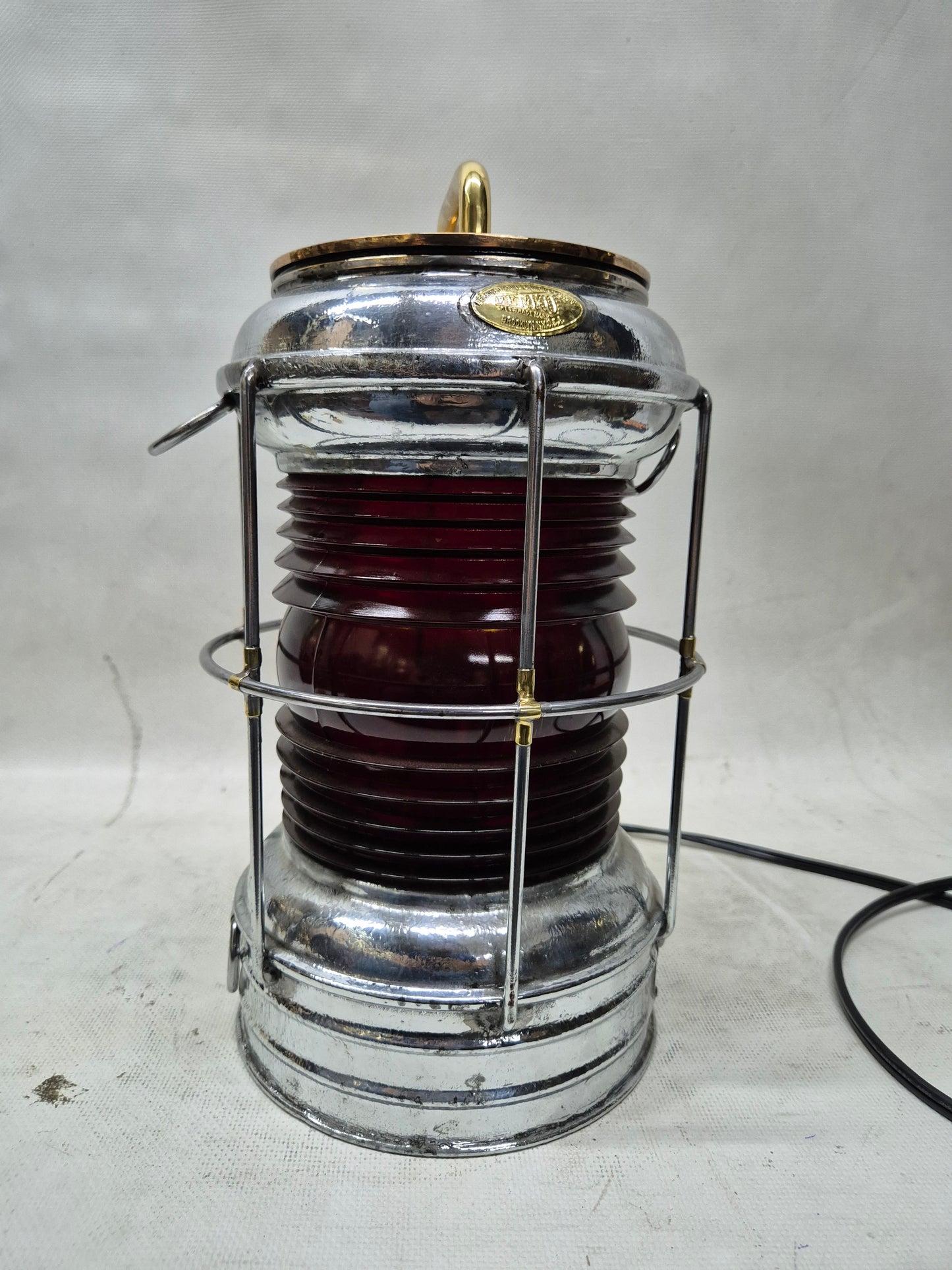 Perko Anchor Ship's Lantern with Ruby Red Lens