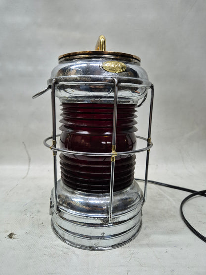 Perko Anchor Ship's Lantern with Ruby Red Lens