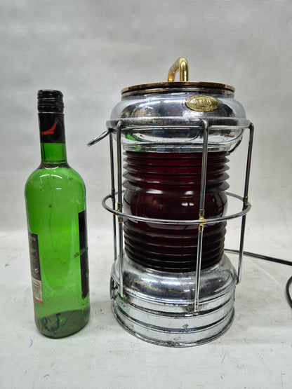 Perko Anchor Ship's Lantern with Ruby Red Lens