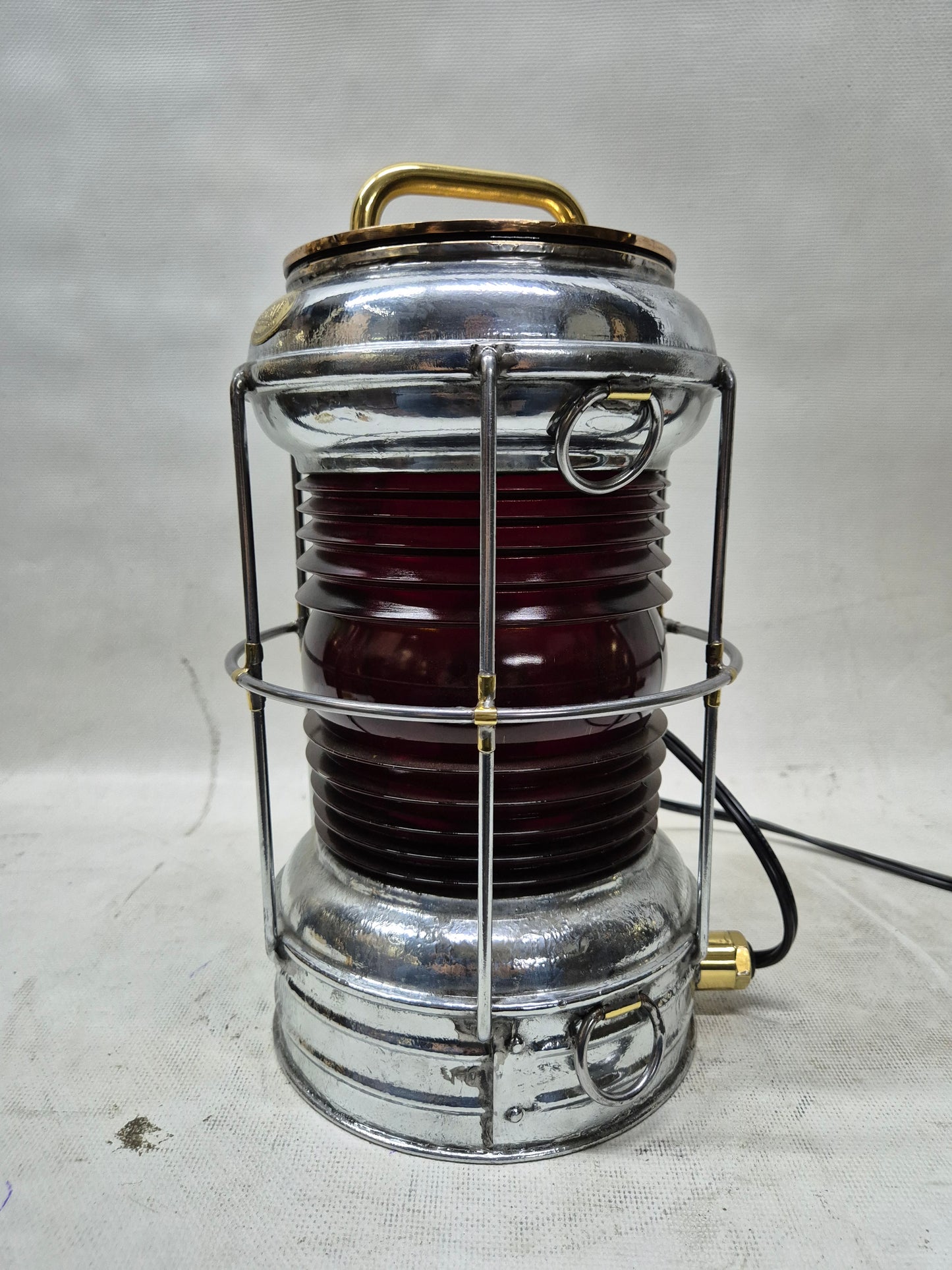 Perko Anchor Ship's Lantern with Ruby Red Lens
