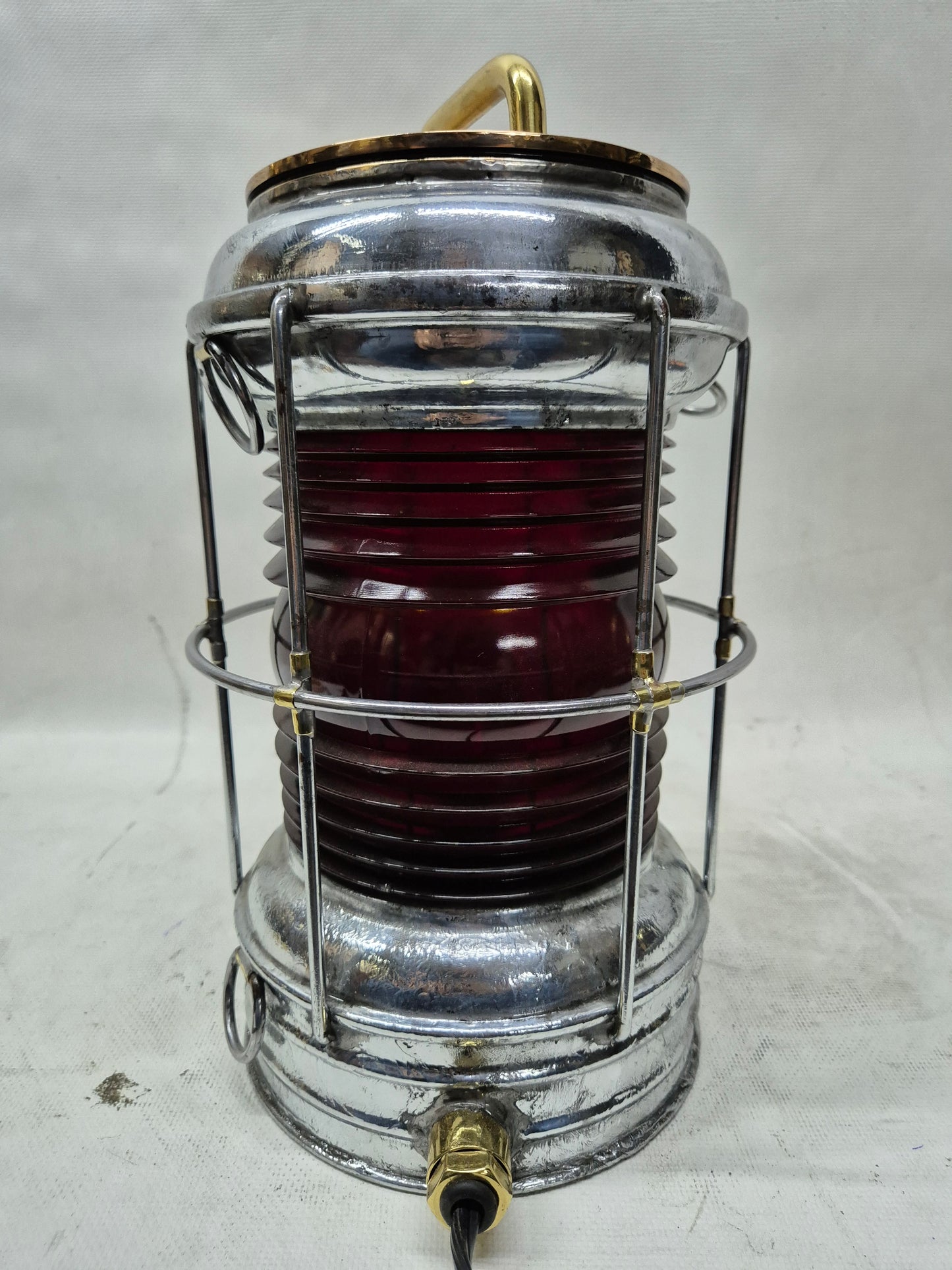 Perko Anchor Ship's Lantern with Ruby Red Lens