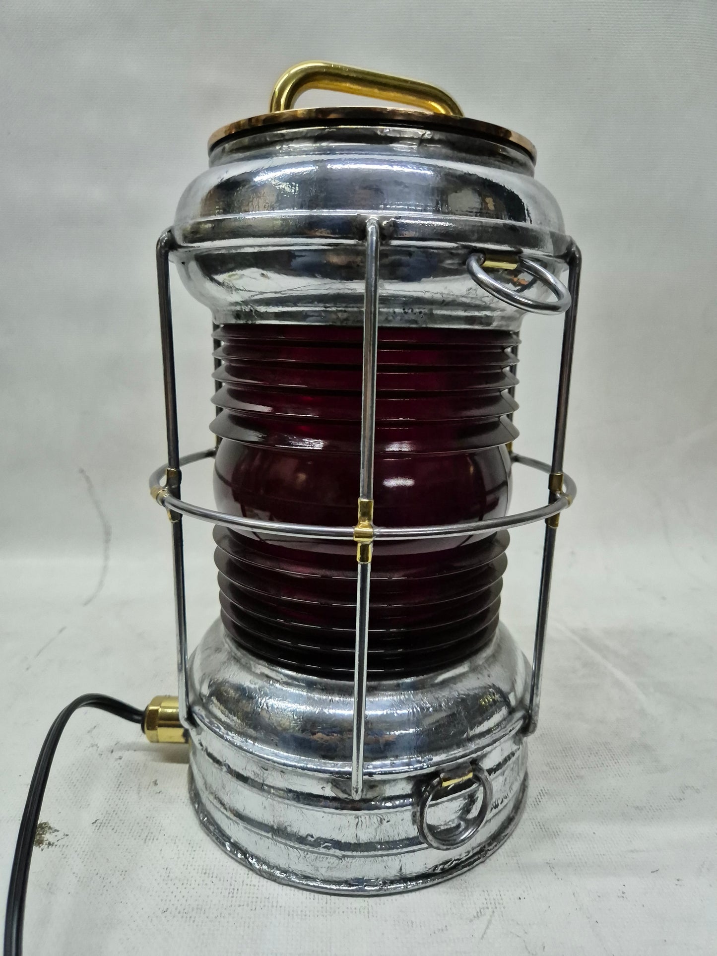 Perko Anchor Ship's Lantern with Ruby Red Lens