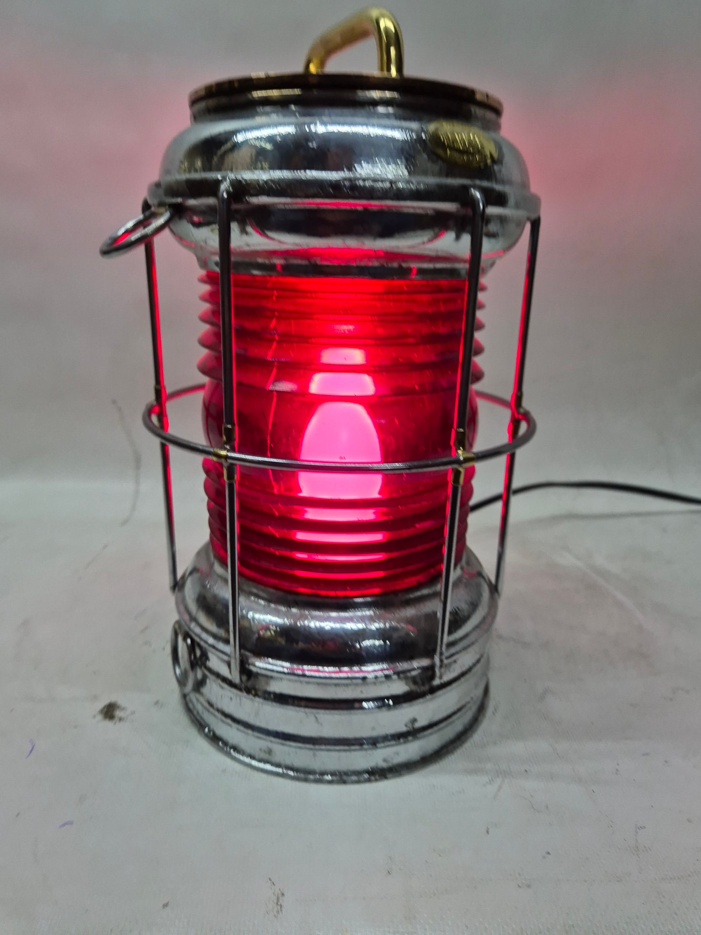 Perko Anchor Ship's Lantern with Ruby Red Lens