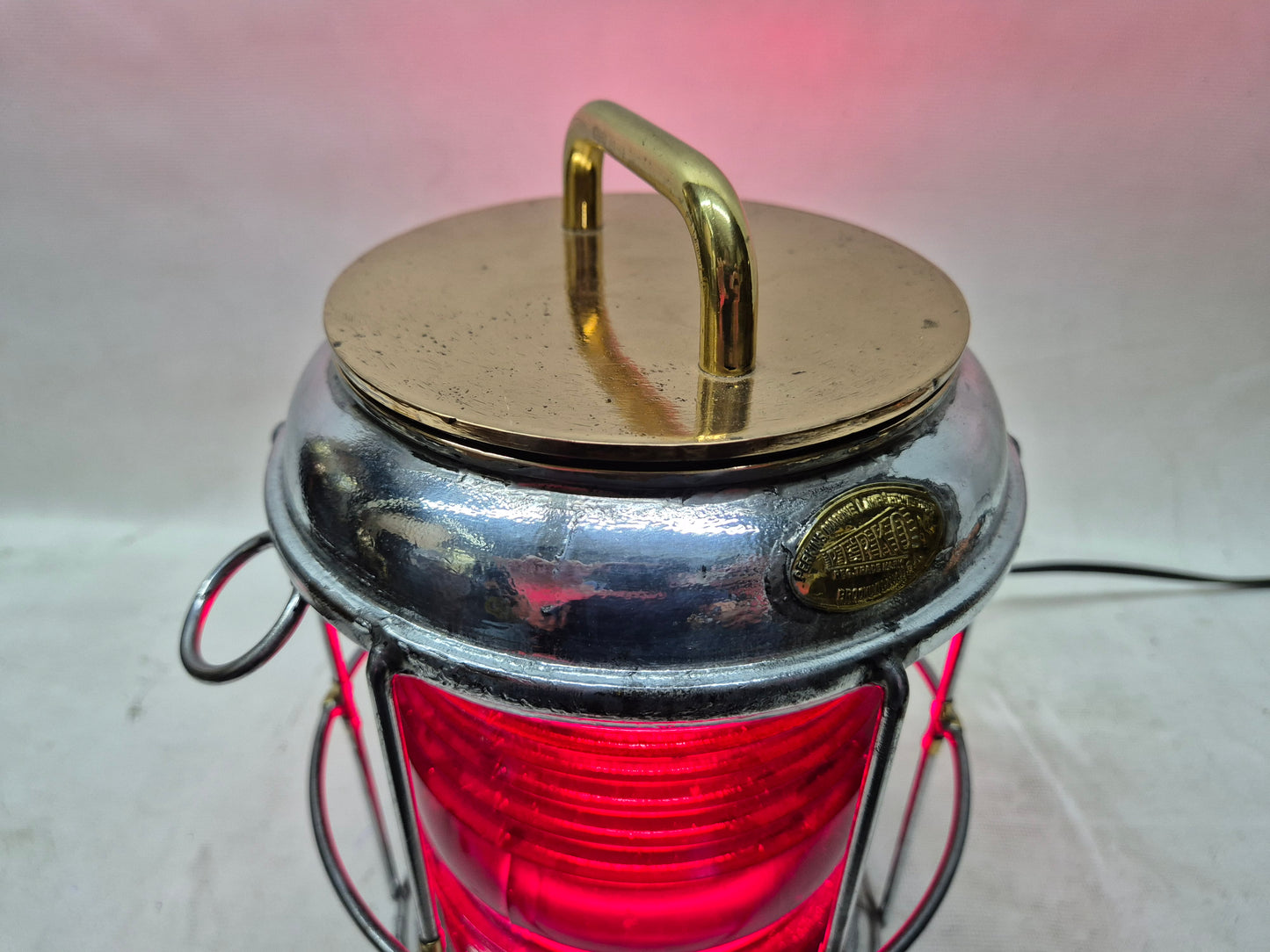 Perko Anchor Ship's Lantern with Ruby Red Lens