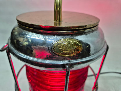 Perko Anchor Ship's Lantern with Ruby Red Lens