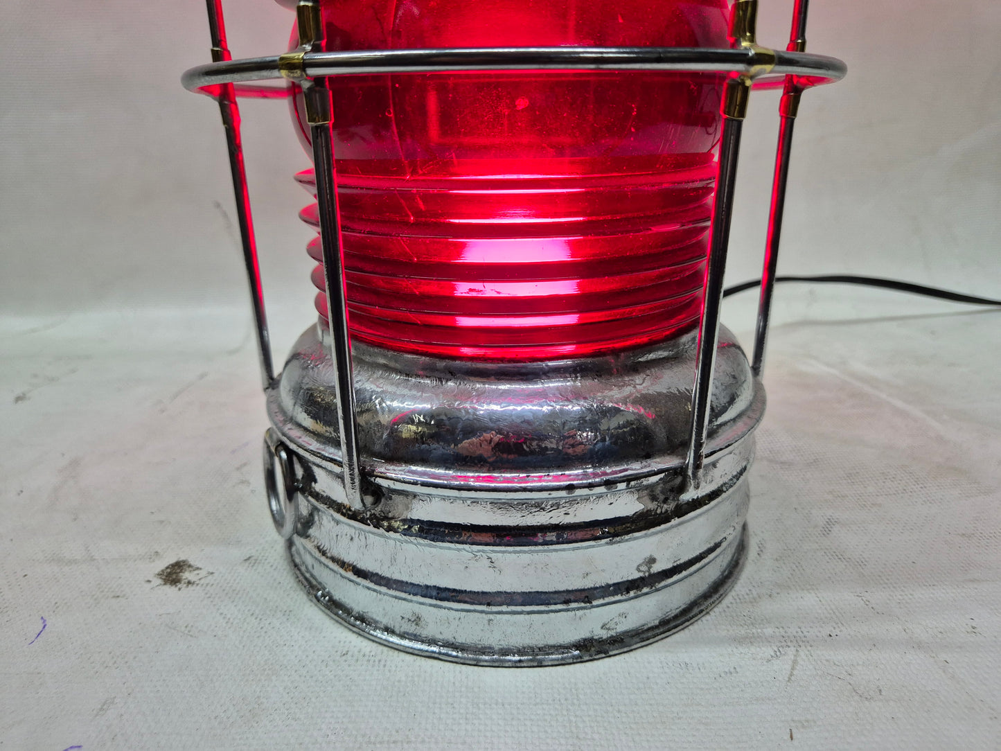 Perko Anchor Ship's Lantern with Ruby Red Lens