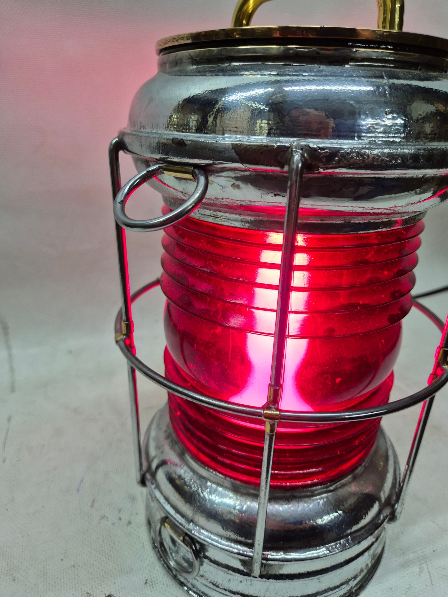 Perko Anchor Ship's Lantern with Ruby Red Lens