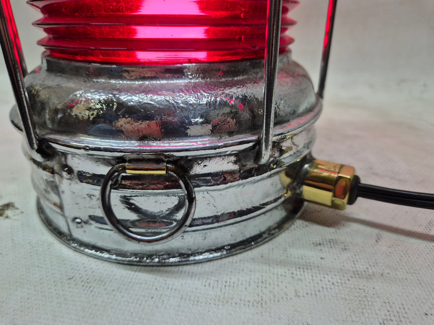 Perko Anchor Ship's Lantern with Ruby Red Lens