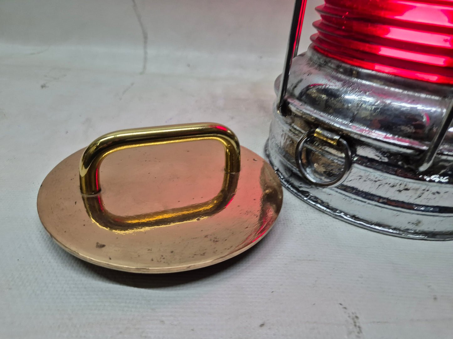 Perko Anchor Ship's Lantern with Ruby Red Lens