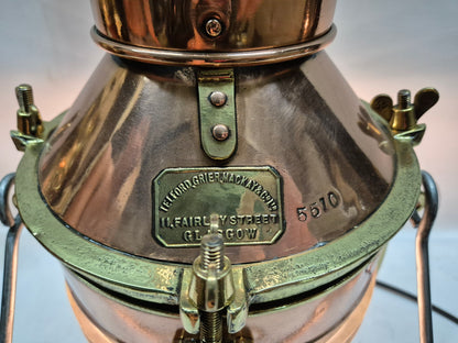English Ship's Lantern in Copper Case with Two Lenses