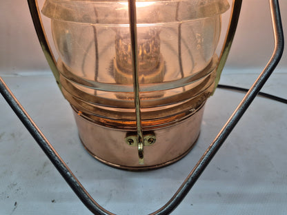 English Ship's Lantern in Copper Case with Two Lenses