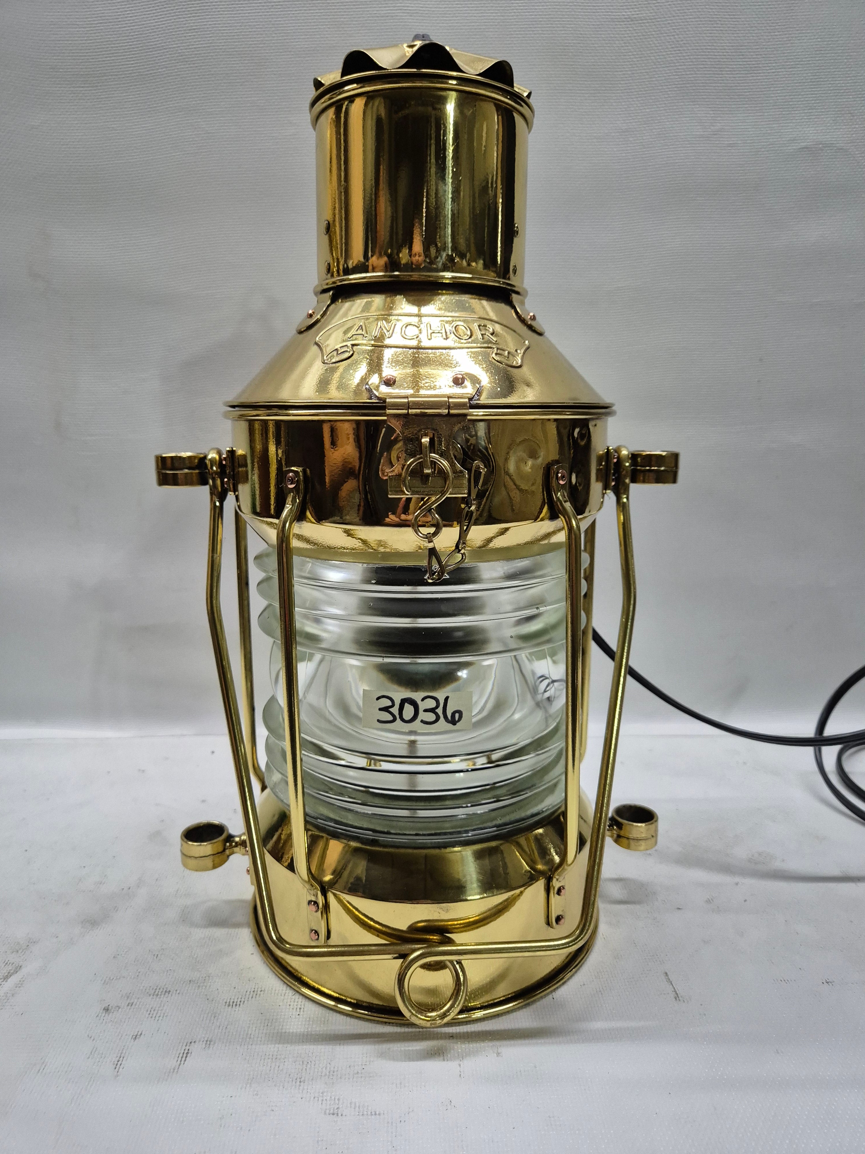 Solid Brass Ship's Anchor Lantern of Solid Brass – Lannan Gallery