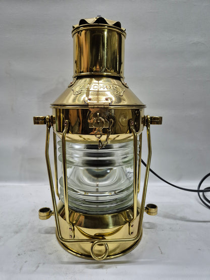 Solid Brass Ship's Anchor Lantern of Solid Brass