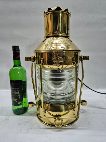 Solid Brass Ship's Anchor Lantern of Solid Brass