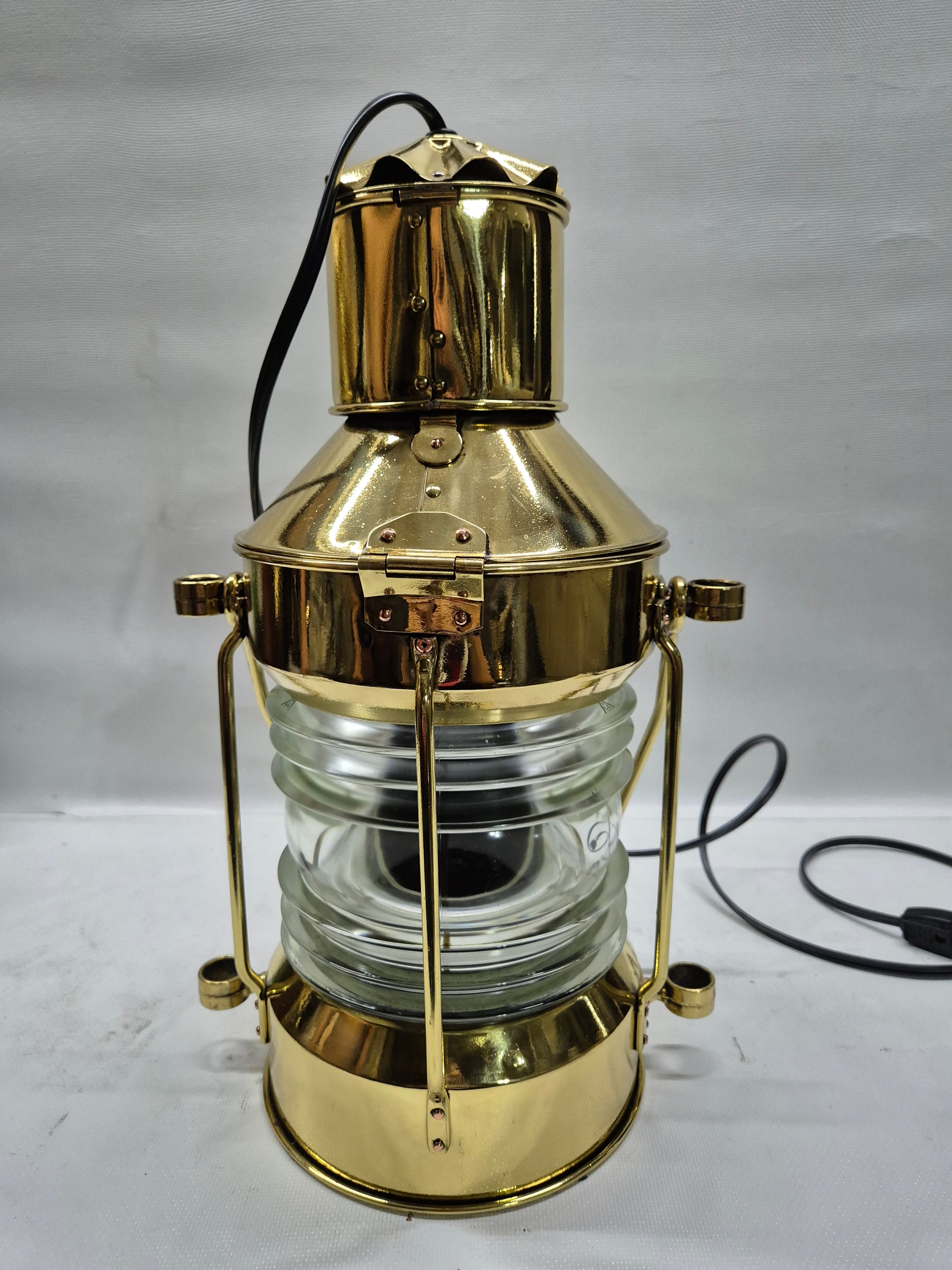 Solid Brass Ship's Anchor Lantern of Solid Brass – Lannan Gallery